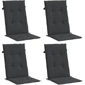 vidaXL Tuinstoelkussens 4 st hoge rug120x50x3 cm stof zwart