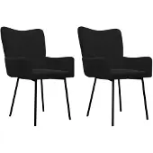 vidaXL Eetkamerstoelen 2 st fluweel zwart