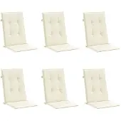 vidaXL Tuinstoelkussens 6 st hoge rug 120x50x3 cm stof crèmekleurig