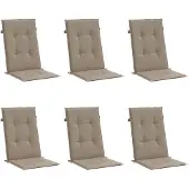 vidaXL Tuinstoelkussens 6 st hoge rug 120x50x3 cm stof taupe