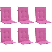 vidaXL Stoelkussens 6 st lage rug stof roze