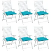 vidaXL Stoelkussens 6 st 50x50x7 cm stof turquoise