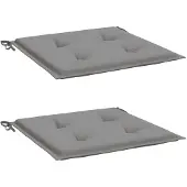 vidaXL Tuinstoelkussens 2 st 50x50x4 cm stof grijs