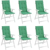 vidaXL Tuinstoelkussens 6 st hoge rug 120x50x3 cm stof groen