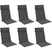 vidaXL Stoelkussens 6 st hoge rug oxford stof antracietkleurig