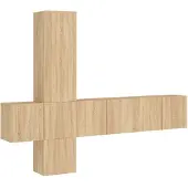 vidaXL 5-delige Tv-wandmeubelset bewerkt hout sonoma eikenkleurig