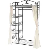 MCW Metalen kapstok Geneva, kapstok garderobe metalen plank 172x100x43cm ~ met gordijn