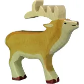 Gollnest & Kiesel Bosdieren - Hert - 15X3X15Cm - Houten Figuur - Handgemaakt