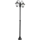 QAZQA Klassieke buitenlamp zwart 235 cm 2-lichts IP44 - Berta