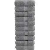 vidaXL Premium washandjes SOLUND 10 stuks grijs 30x30 cm 600 g/m²