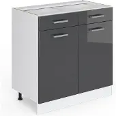 Vicco R-Line Keukenonderkast – 80 cm zonder werkblad Antraciet Hoogglans