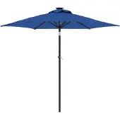 vidaXL Parasol met stalen paal 225x225x212 cm azuurblauw