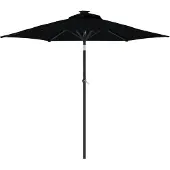 vidaXL Parasol met stalen paal 225x225x212 cm zwart