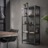 Dimehouse Industriële vintage glazen wandkast Elias