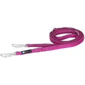 AnnyX Safety-hondenriem-hondenlijn- -politielijn-4 -voudig-verstelbaar-volledig gewatteerd- anti-escape -kleur-Zonnenhoed-Rose.