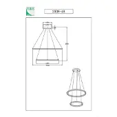 FABAS LUCE GIOTTO LED-pendelarmatuur, 65W, zwart, modelnummer 3508-48-101,