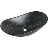 Guido Gusto Waskom Gia 61x36x15cm Nero marmerlook zwart