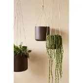 Hubsch Bloom hangende bloempotten bruin set van 3 stuks - 941602