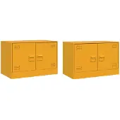 vidaXL Tv-meubelen 2 st 67x39x44 cm staal mosterdgeel