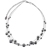 Behave Ketting - Parelketting - Necklace - Dames - Halsketting - 40 cm (+8 cm verlengketting) - Grijs