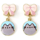 Pusheen Oorstekers - Bow - goudkleurig - Maat Standard