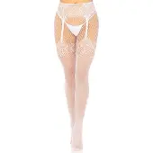 Leg avenue - Fishnet Backseam Net panty - Wit