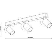 TK Lighting Plafondspot Top, verstelbaar, bruin, 3-lamps lineair dimbaar, bruin / roest, Woon-/ Eetkamer, metaal, Modern, buitenspot