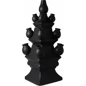 Heinen Delfts Blauw Tulpenvaas XL - 3-delig - Zwart - Keramiek - 51 cm