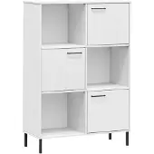vidaXL Boekenkast met metalen poten OSLO 90x35x128,5 cm hout wit