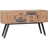 vidaXL Bijzetkast 110x30x75 cm massief teakhout