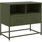 vidaXL Tv-meubel 68x39x60,5 cm staal olijfgroen