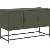 vidaXL Tv-meubel 100,5x39x60,5 cm staal olijfgroen