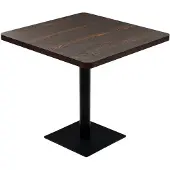 vidaXL Bistrotafel vierkant 80x80x75 cm MDF en staal donker essenkleur