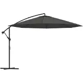 vidaXL Zweefparasol met aluminium paal 350 cm antracietkleurig