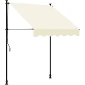 vidaXL Luifel uittrekbaar 150x150 cm stof en staal crèmekleurig
