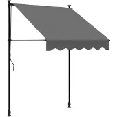 vidaXL Luifel uittrekbaar 150x150 cm stof en staal antracietkleurig
