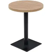 vidaXL Bistrotafel rond 60x75 cm MDF en staal eikenkleur