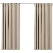 vidaXL Gordijnen linnen-look verduisterend haken 2 st 140x175 cm beige