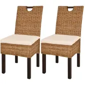 vidaXL Eetkamerstoel Kubu 2 stuks rattan mangohout online kopen