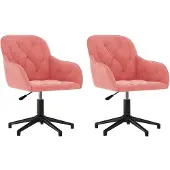 vidaXL Eetkamerstoelen draaibaar 2 st fluweel roze