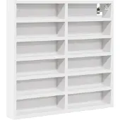 vidaXL Vitrinekast 60x8,5x58 cm bewerkt hout wit