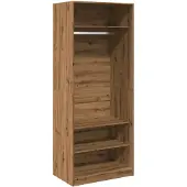 vidaXL Kledingkast 80x50x200 cm bewerkt hout artisanaal eikenkleur