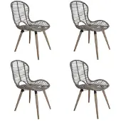 vidaXL Eetkamerstoelen 4 st natuurlijk rattan bruin