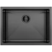 Hak Inbouw Wastafel Zenith 60x45 cm RVS Antraciet PVD