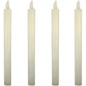 Cepewa Led dinerkaarsen - 4x stuks - LED-verlichting met timer - wit - 25 cm - op batterijen