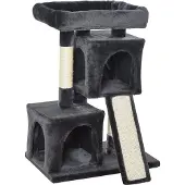 PawHut kattenboom, krabpaal voor katten, kattenboom met sisalpalen, donkergrijs