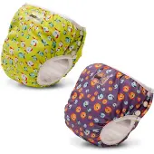 Bambinex Lucky Green + Lucky Purple - Wasbare Zwemluier/Oefenbroekje XS - Oeko Tex Gecertificeerd - Sneldrogend -