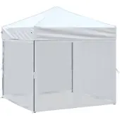 vidaXL Partytent, inklapbaar met zijwanden, wit, 2x2 meter