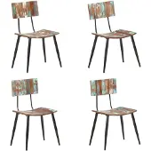 vidaXL Eetkamerstoelen 4 st massief gerecycled hout