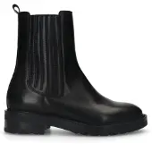 Manfield Zwarte leren chelsea boots | Maat 36